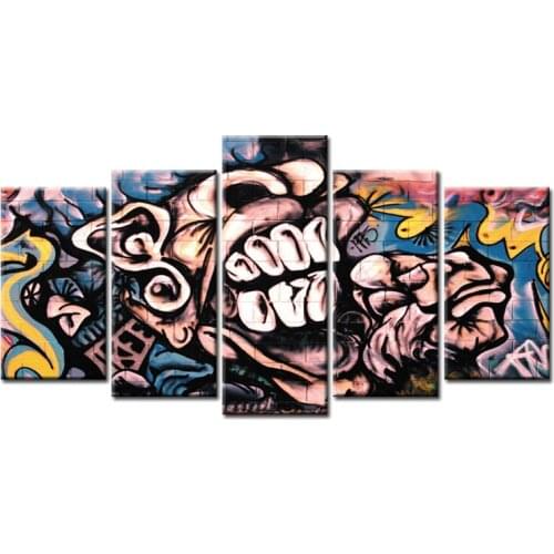 5 Pcs Hot Sell Abstract graffiti poster Wall Art Picture Modern Home Decoration Living Room or Bedroom Canvas Print Painting