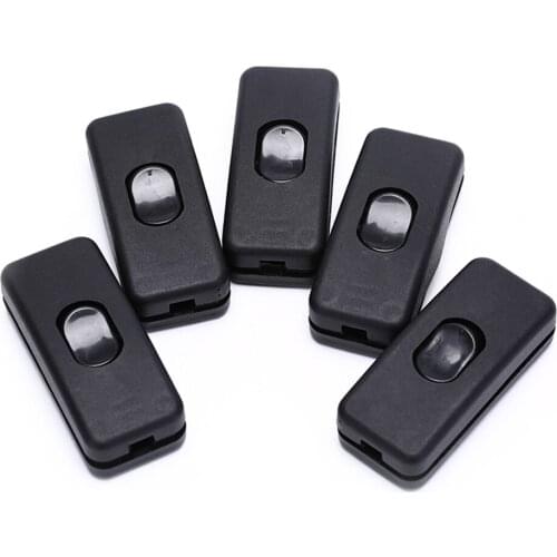 5pcs/lot 60mm*13.5mm*25mm ON/OFF Inline Switch Black Inline Table Lamp Desk Light Cord Cable Switch 110-250V High Quality