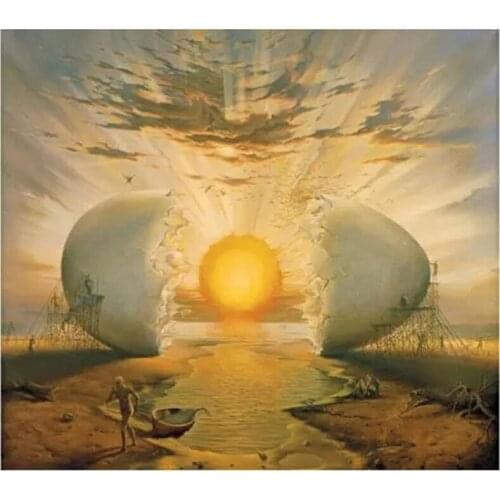 2021 New 5D DIY Full Round Diamond Painting Surrealism Sky Landscape Cross Stitch Embroidery Rhinestone Mosaic Home Decor Y1548