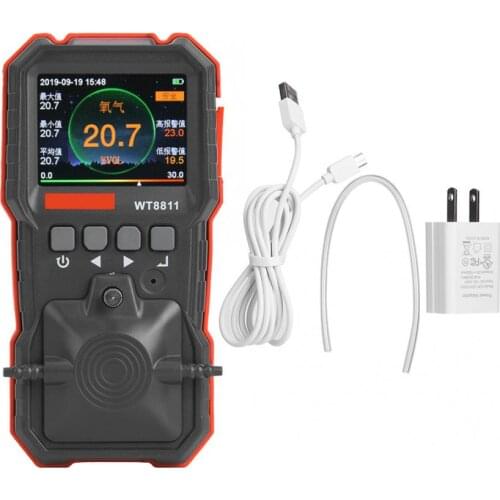 WT8811 4in1 Multi-gas Monitor Oxygen O2 Hydrogen Sulfide Carbon Monoxide CO LEL Gas Leakage Analyzer US 100-240V