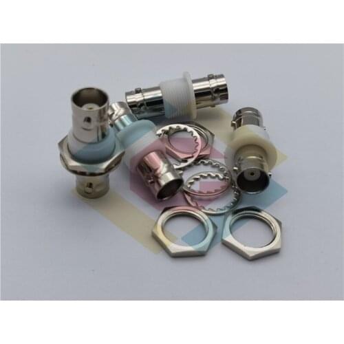Pure copper bnc-kky white insulating rubber straight through adapter Q9 female double through connector with nut gasket