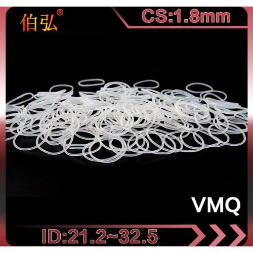 White Silicon Ring 5PCS/lot Silicone/VMQ O-Ring CS1.8mm ID21.2/22.4/23.6/25/26.5/30/31.5/32.5mm Rubber O ring Seal Gaskets