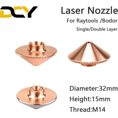 Decy Fiber Cutting Head Laser Nozzle Single Double Chrome-plated Layers D32 Caliber 0.8-5.0mm for Raytools Bodor Laser Head