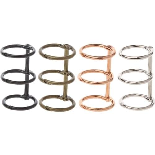 DIY Metal Clip 3 Holes Ring for Notebook Loose Leaf Diary Photo Album Binding L41E