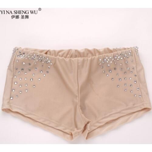 High Elastic Comfort Underwear Safety Pants Rhinestone Shorts Belly dance For Dancer Costume Accessory Base Shorts Nude Color