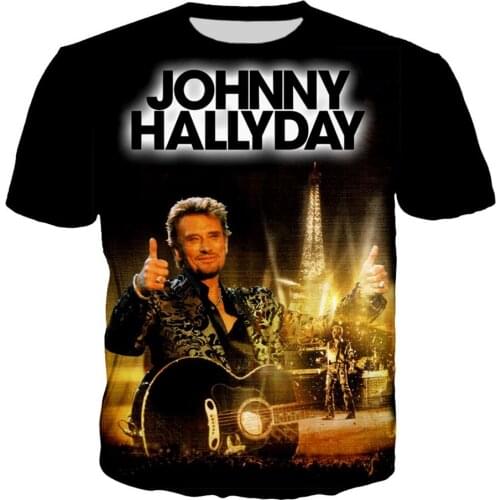 Johnny Hallyday 3D Print T-Shirts Men Women Summer Fashion Tshirt Boy Girl Hip Hop Cool Clothes Youth Fans Birthday Gift Tee Top