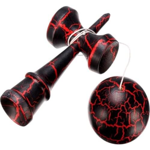 18CM New Full Crackle Wood Kendama Ball Education Traditional Game Toy New Ball toy For Children Strings Professional Adult