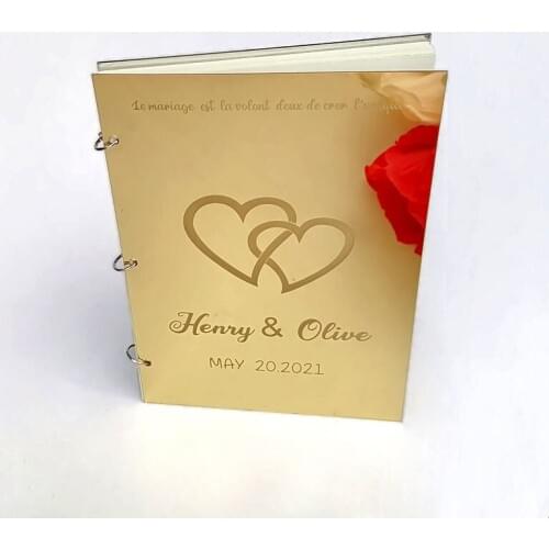 Personalise Guest Signature Book For Wedding Customized Blank Inner Page Sheet Note Books For Party Decor Supplies Favor Gifts
