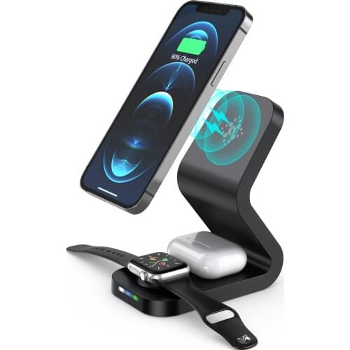 3 in 1 Wireless Chargers Stand For iPhone 12 Series iWatch AirPods 10W Fast Charging Induction Chargers
