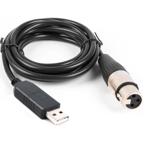 FTDI USB RS485 to XLR 3P for DMX512 Stage Light Control Config Cable with Serial Driver CD Freestyler DMX Software