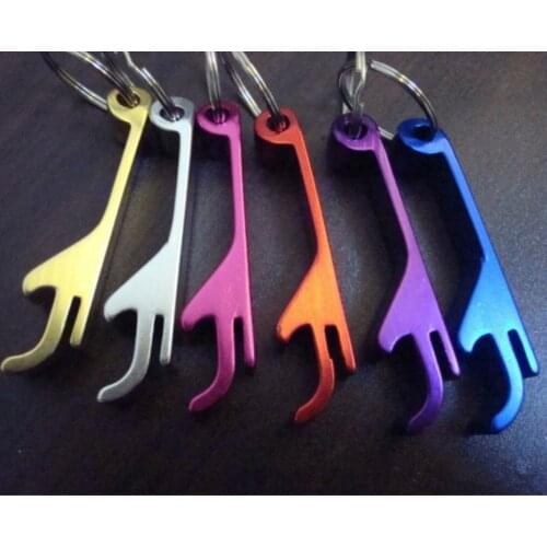 Creative New Simple And Practical Hotel Family Beer Bottle Opener Keychain Metal Pendant Wholesale