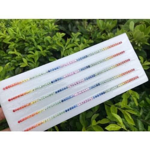 Pirmiana Round 3mm Natural Colors Sapphire Rainbow Gemstones About 8.4ct/Line for Jewelry Making Diyjewelry