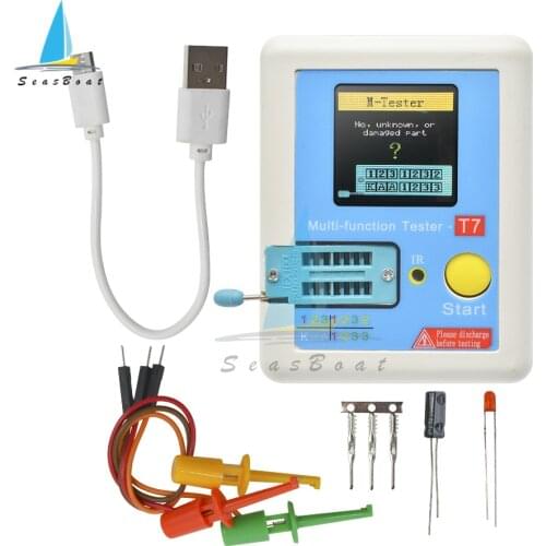 LCR-T7 Transistor Tester TFT Diode Triode Capacitance Meter LCR ESR Meter NPN PNP MOSFET IR Multifunction Tester Multimeter
