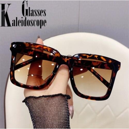 Fashion Square Sunglasses Women Luxury Oversized Sunglass Men Vintage Big Frame Shades UV400 Black Sun Glasses Oculos De Sol