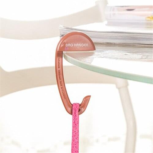 Fashion Creative Bag Hook Handbag Hanger Folding Holder Portable Key Ring Plastic Rack Table Hook Travel Outdoor Storage