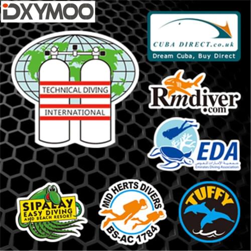 Sports Diving Car Window Stickers Cool Scuba Dive International EDA Tortoise DIVERS Fish Tank Decals 3M Reflective