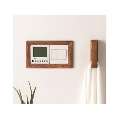 Nordic Style Solid Wood Socket Decorative Switch Stickers Light Panel Protective Cover Wall Wooden Frame