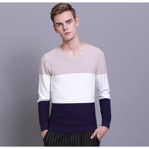 MRMT 2021 Brand Autumn and Winter New Mens Sweater Casual Thin Three-color Mixed Color Sweater for Male Knitting Sweater