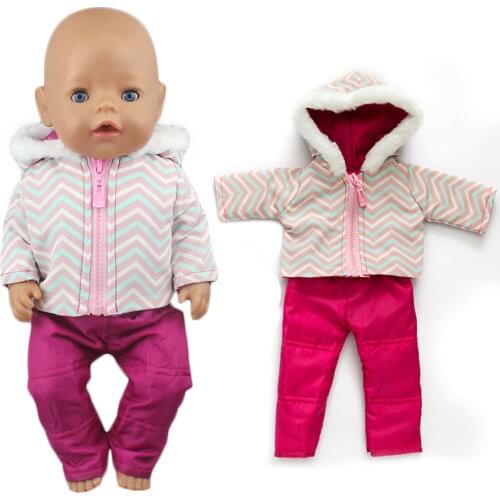 New lovely Winter Jackets Suit Fit For 43cm Baby Doll 17 Inch Reborn Bebe Doll Clothes