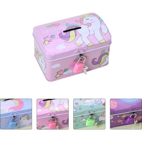 Printing Tin Saving Pot Cartoon Piggy Bank Lovely Money Pot with Lock