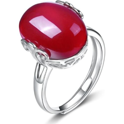 Personality fashion trend wild high-grade natural opening female models silver plated rings SA062