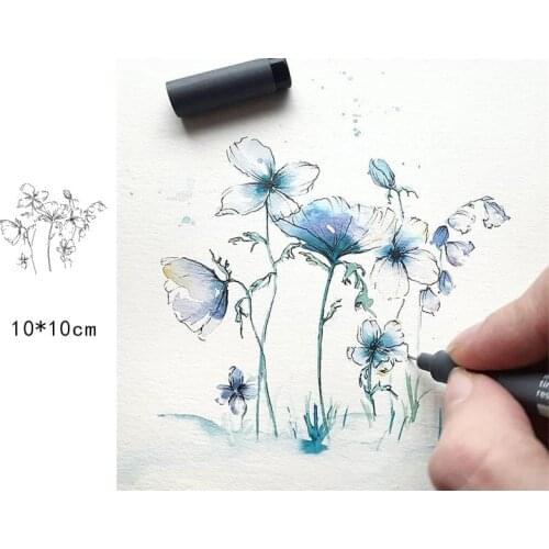 Clear Stamps Silicone Seal for DIY Scrapbooking Card Rubber Stamps Making Photo Album Handemade Crafts Sketch Flowers Stamps