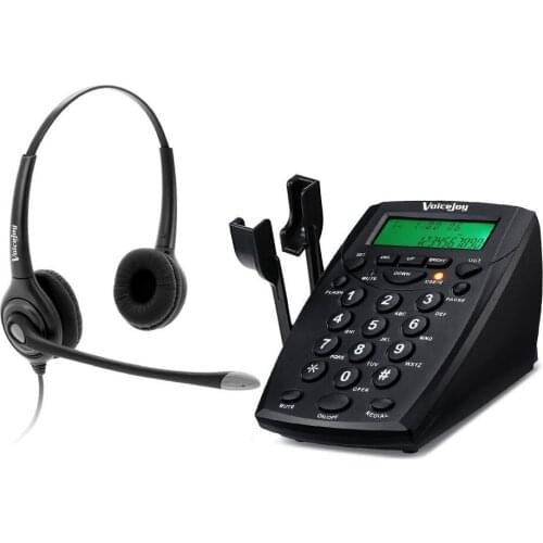 RJ9 headset with Office telephone dial pad with Green Back light Call center business headset with QD Quick Disconnect cable