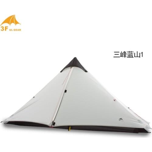 Three Peaks Blue Mountain Tent Single/Double Ultra-light 15D Silicon-coated Rodless Pyramid Tent Rainstorm and Windproof