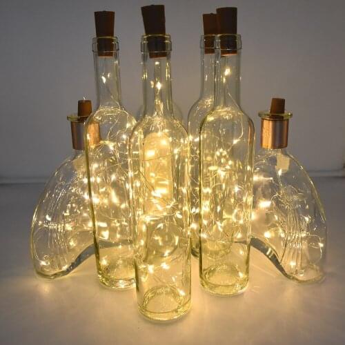 New 2021 Battery Included Wine Bottle Cork Lights String 20 LED Fairy Lights Party Wedding Christmas Halloween Bar Decoration