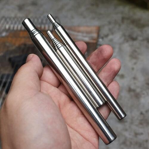 A268 Outdoor Camping Fire Tool Stainless Steel Blowpipe Blowpipe Picnic Grill Tool Retractable Blowstick