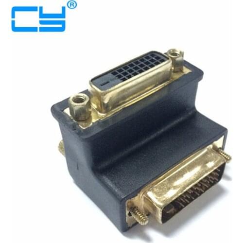 High Quality DVI 24+1 Male to DVI-D Female 90 degree right angled Video Converter Adapter
