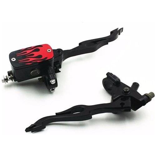 1" Flame Handlebar Reservoir Brake Clutch Lever For Harley Big dog Cafe Cruiser