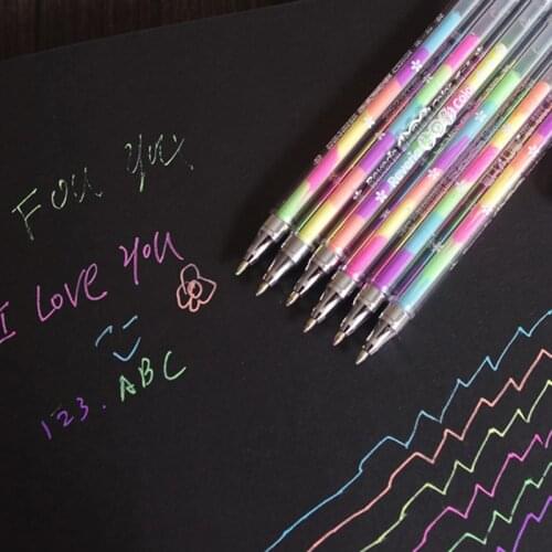 1pcs Conspicuous Painting Pens 6 Colors Highlighter Pen Marker Stationery Colorful Stationery Writing Supply Girls Preference