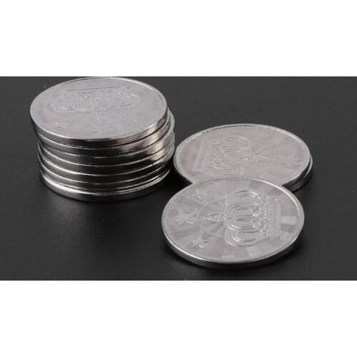 10pcs 25*2mm Game Token Stainless Steel Arcade Game Coin Pentagram Crown Tokens