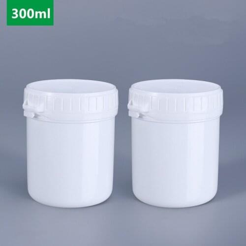10PCS 300ML Refillable Storage Container Round Plastic Jar with Inner Cover Food Grade Plastic Bottles