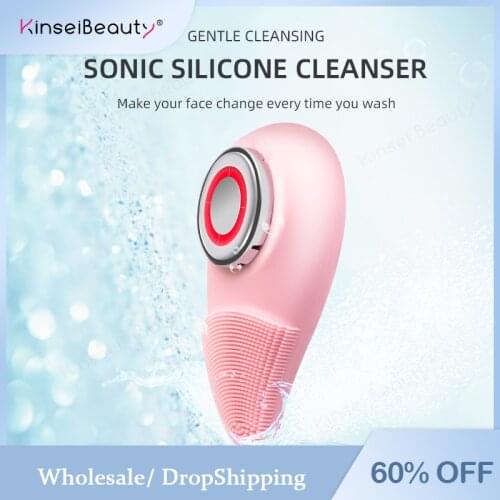 2 in1Facial Cleansing Brush 3 Modes Vibrating Facial Massager Waterproof Electric Face Cleansing Device With Red LED Light