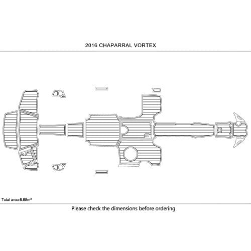 2016 CHAPARRAL VORTEX cockpit swimming platform 6mm EVA Non-slip mat fAUX TEAK FLOOR CARPET MAT