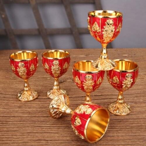 30ML Retro Creative Small Beverage Wine Cup Gold European Style Home Bar