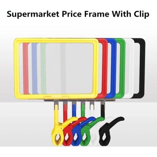 5 Pieces Quality A5 Sign Paper Card Holder Display Frame Promotion Plastic Merchandise Rotatable Pop Price Clip Clothing Tags