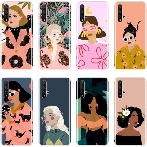 Phone Case For Huawei Honor V20 8S 8A Pro Soft TPU Black Girl Back Cover For Huawei Honor 10i 20i 20 Lite Pro Case Silicone