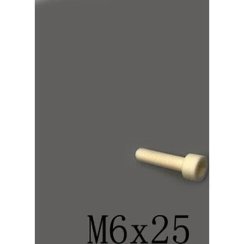 2pcs M6x25mm Inner Hexagon Cylindrical Head Screw Ceramic Insulated Bolt High Temperature Corrosion Resistance Zirconin