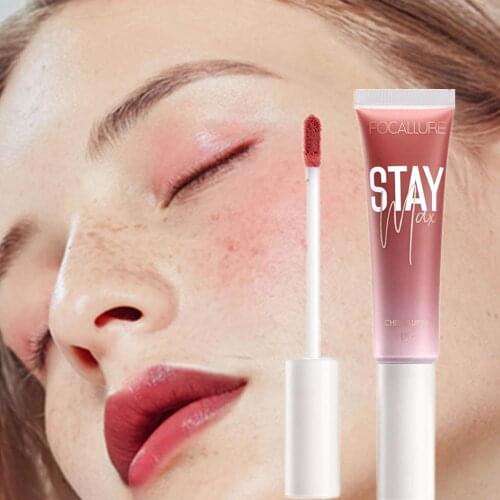 FOCALLURE 7 Colors Lip Gloss & Cheek Tint Lip Care Super Hydrating Lipgloss Eye shadows Cream Multifunction Cosmetic