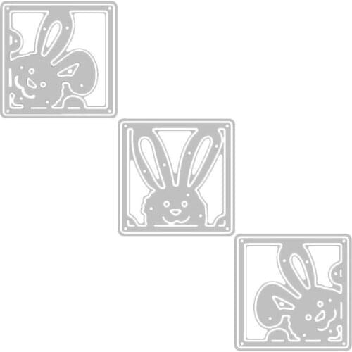 Bunny Rectangular and Round Design Cutting Mold Mould Embossed Card Scrap Card Decoration Metal Crafts