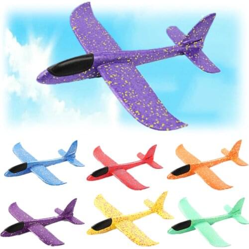 48cm Large EVA Foam Aircraft Toy Hand Throw Flight Glider Aircraft Airplane DIY Model Toy Throwing Roundabout Airplane Kid Gifts