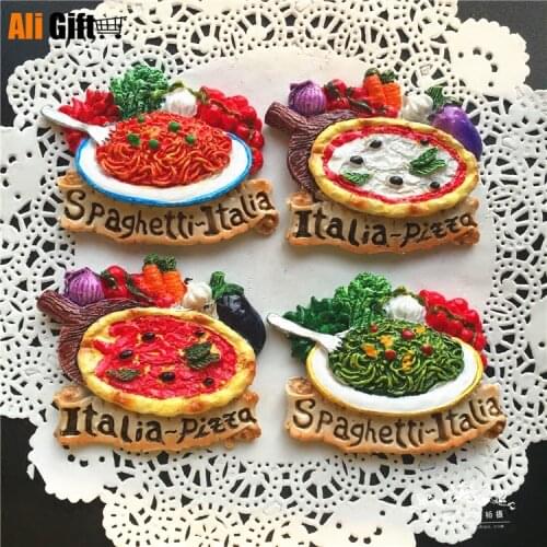 Italian Noodles Food Pizza Series Magnetic Refrigerator Stickers Fridge Magnet Home Decoration Accessories Travel Souvenir