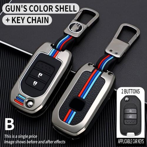 Zinc Alloy Car Key Fob Pocket Cover For Honda Civic CRV HRV Accord Jade Crider Odyssey 2015- 2018 Remote Protector Accessories