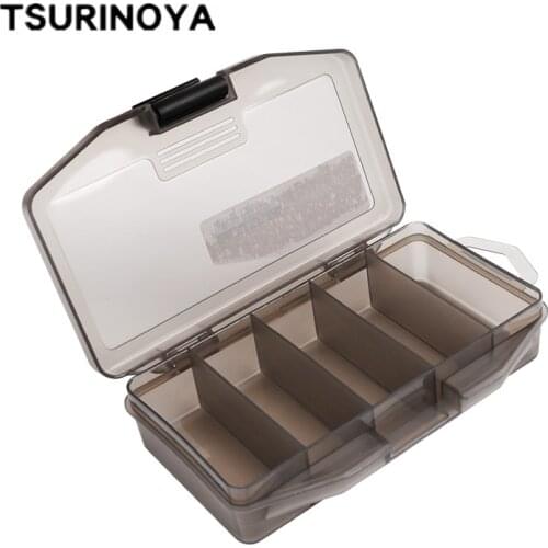 TSURINOYA Fishing Lure Box 13.6*6.5*3cm 5 Compartments Fishing Tackle Box Portable Frosted Material High Quality Lure Box Pesca