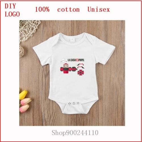 Cute Newborn Children Baby Girl Clothes bodysuits baby Infant Jumpsuits Summer Clothing La casa de papel - paper craft Print