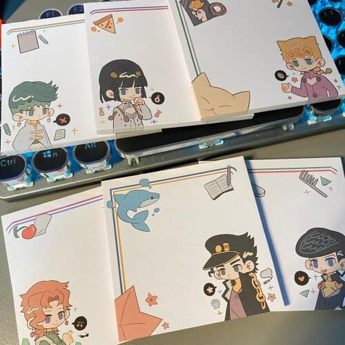 Cute Anime JoJos Bizarre Adventure Higashikata Josuke Kakyouin Noriaki Giorno Sticky Note Memo Pads Note Paper Notebook Notepad