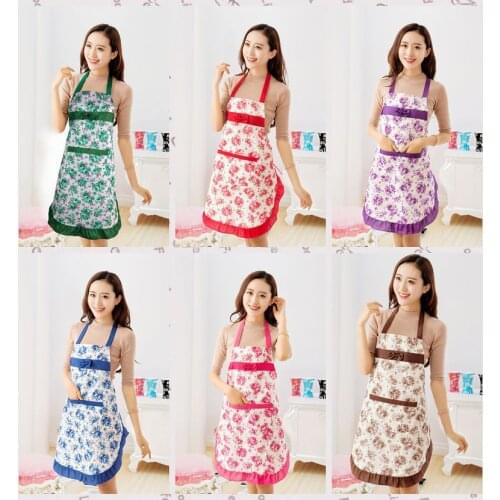 Summer Bow Flower Cute and Fashionable Apron 6 Color Styles The Necessary Clothing for Housewives Women Favor Kitchen Clothes